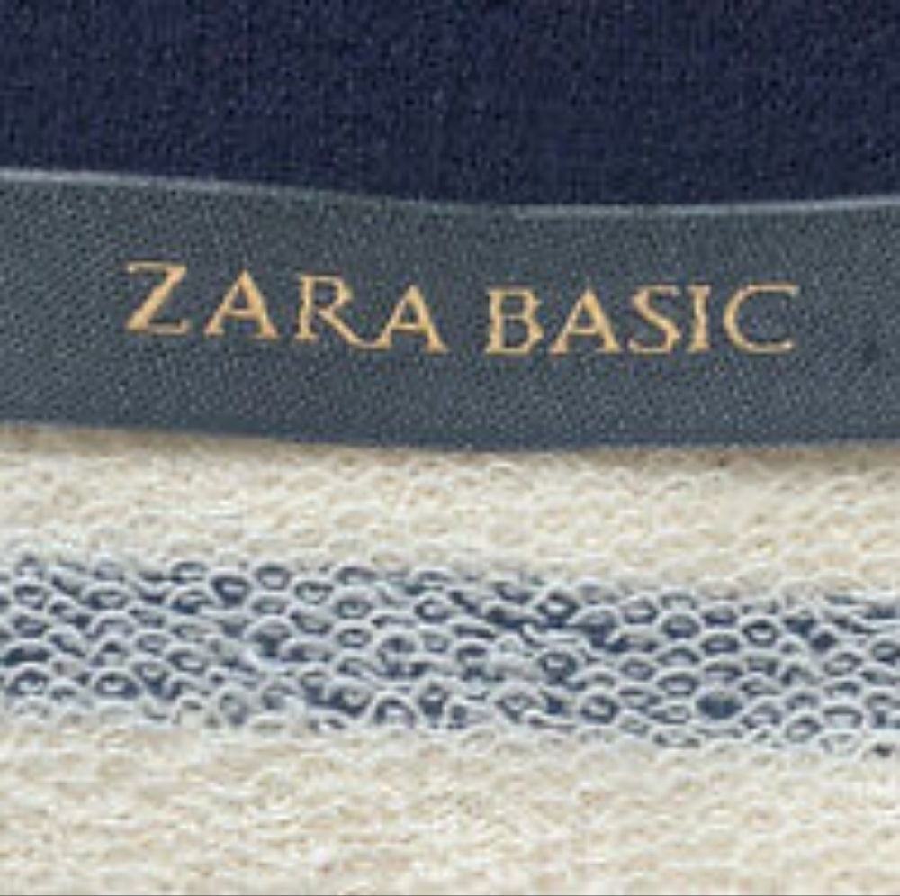 ZARA BASIC COLLECTION NAVY AND IVORY STRIPED SHIFT DRESS - Picture 13 of 13